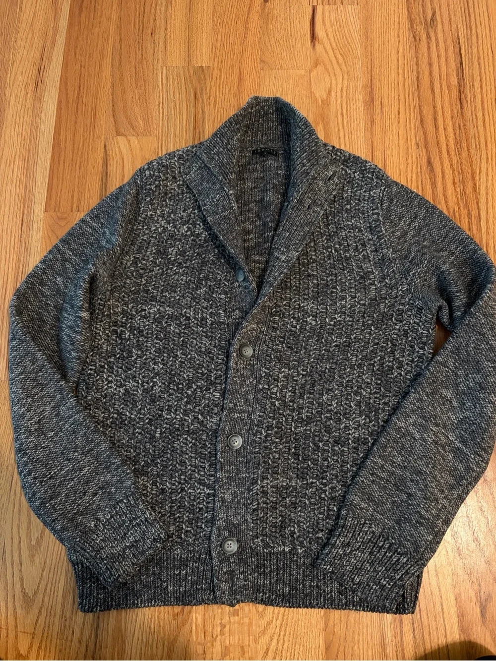 Theory Men's Shawl Collar Cardigan in Heather Charcoal